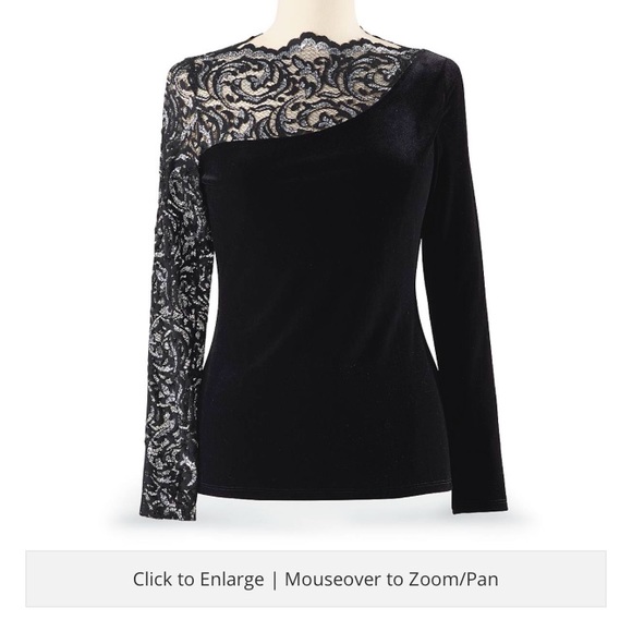 I am selling a beautiful lace/velvet blouse - Picture 5 of 5